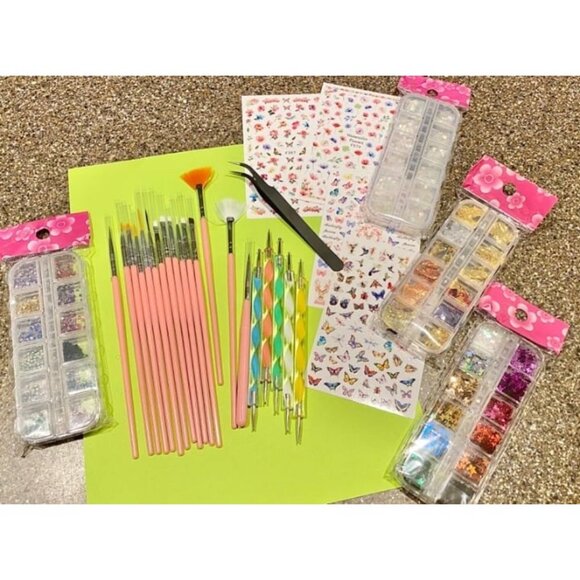 New Nail Art Brushes Set, Nail Art Kit, Nail Design Kit, Nail Art Dotting Pen - Picture 1 of 3